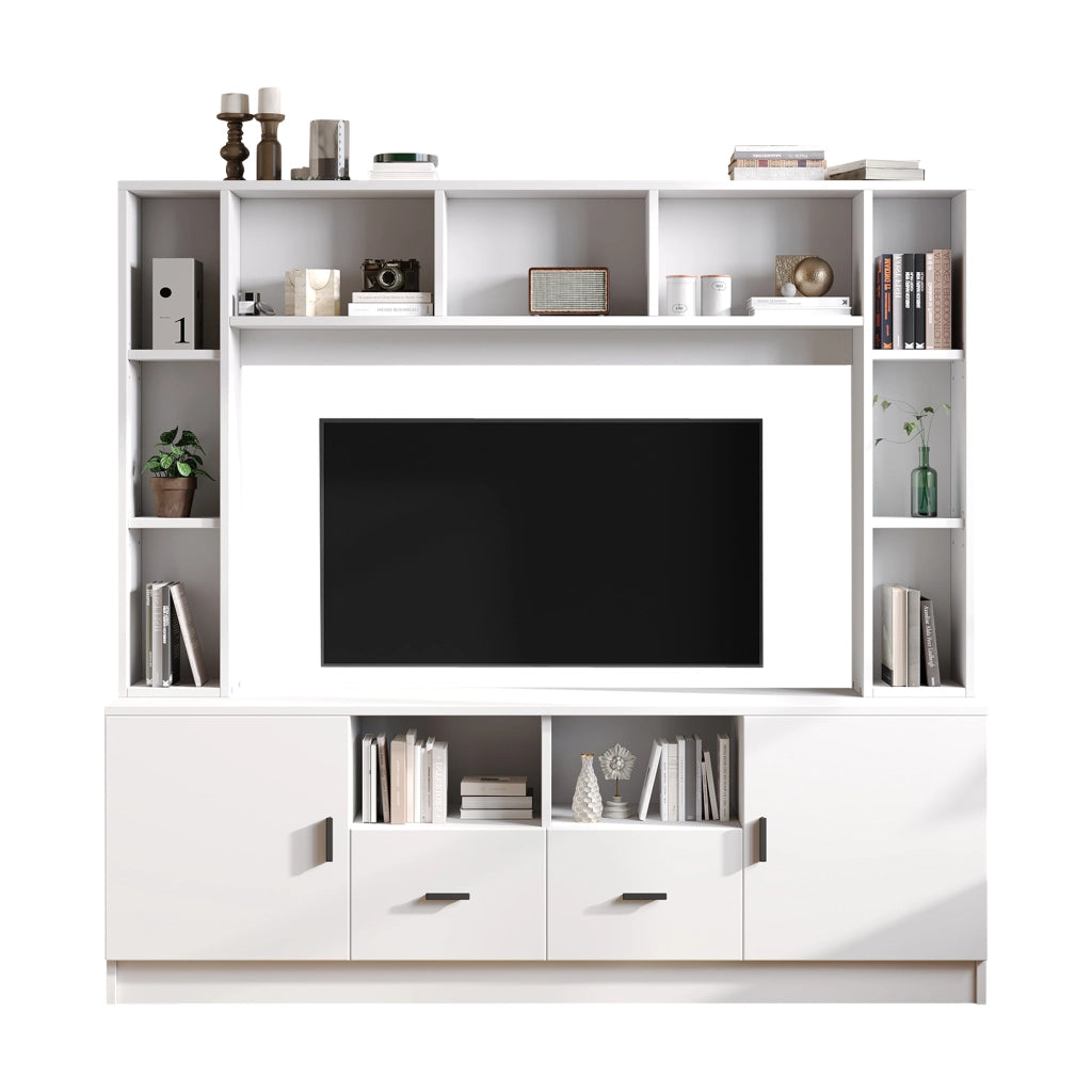 Cassettiera per TV bianca in truciolare lunghezza 180 cm