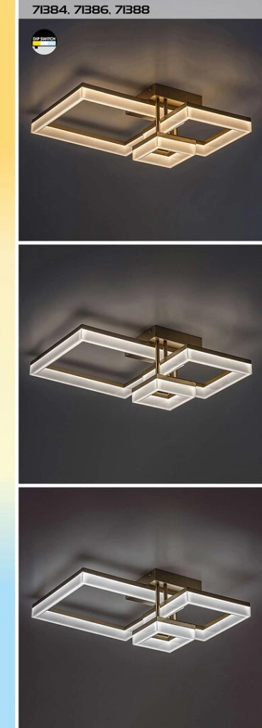 Plafoniera LED 22W CCT cromata geometrica Amilia Rabalux
