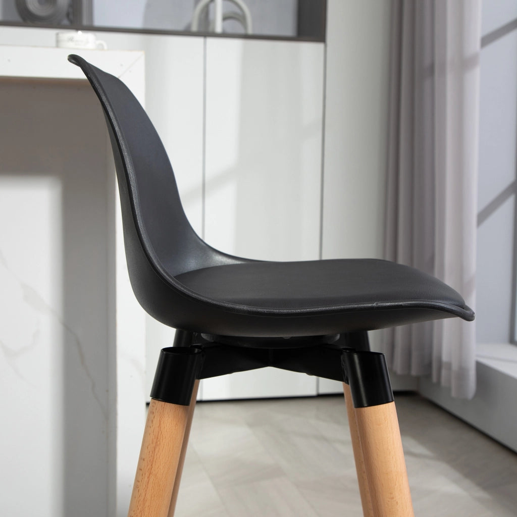 Sgabelli da Bar con Schienale e Poggiapiedi ¨C Zephmum ¨C 2 Pezzi Imbottiti 43x43x91 Nero