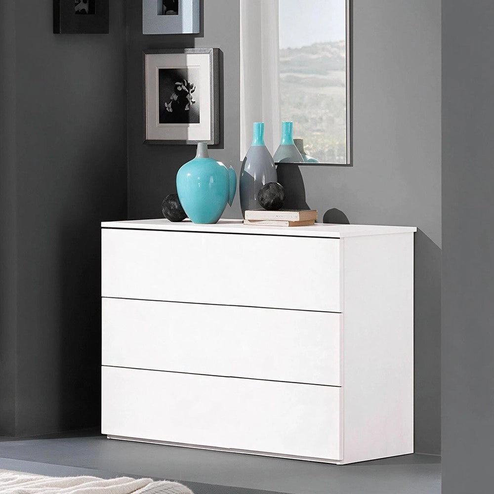 Comò 3 cassetti Manitoba colore bianco