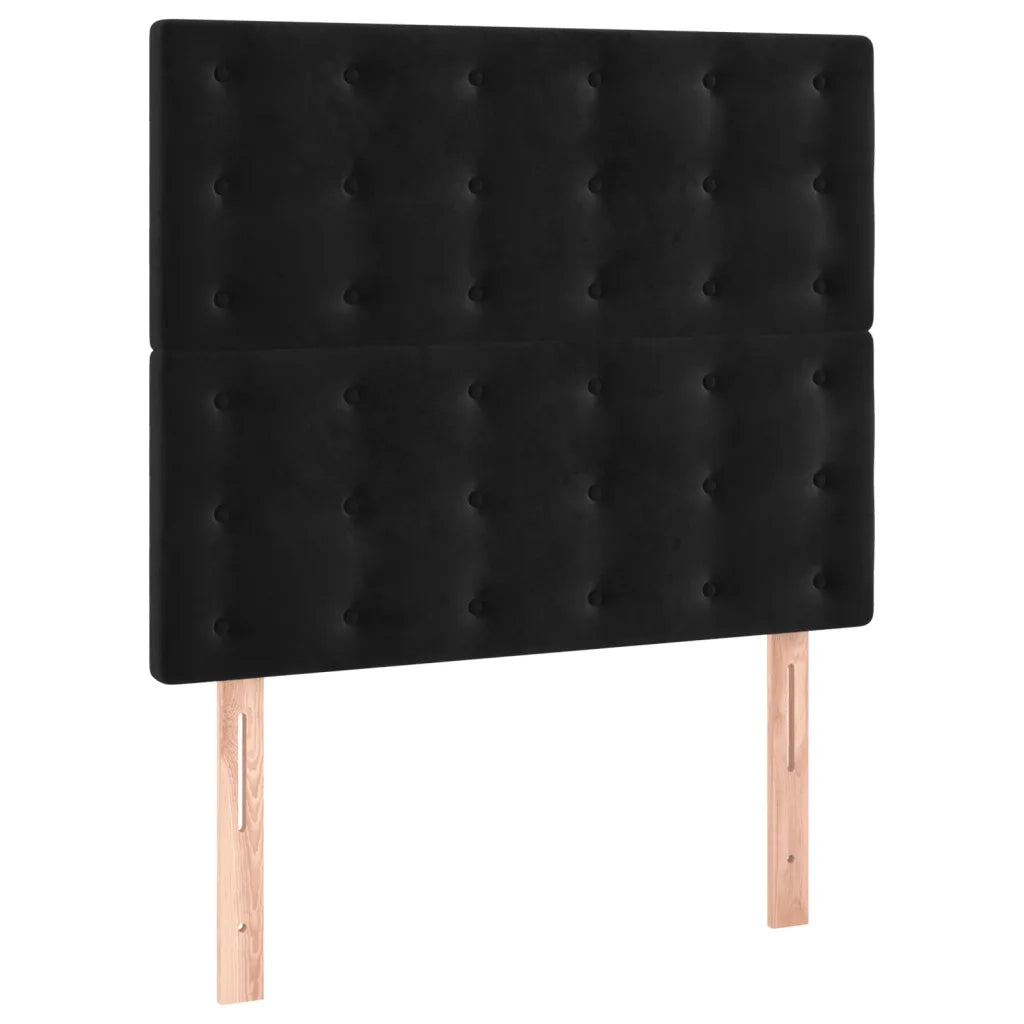 Giroletto a Molle con Materasso Nero 90x200 cm in Velluto 3138063