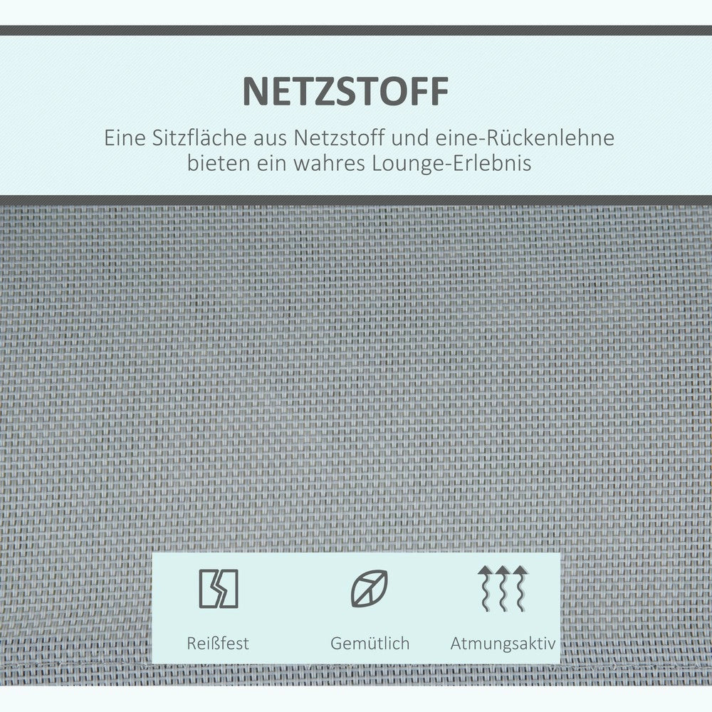 Dondolo da Giardino 3 Posti con Tettuccio ¨C Xylo ¨C Metallo Grigio, 170x110x153 cm