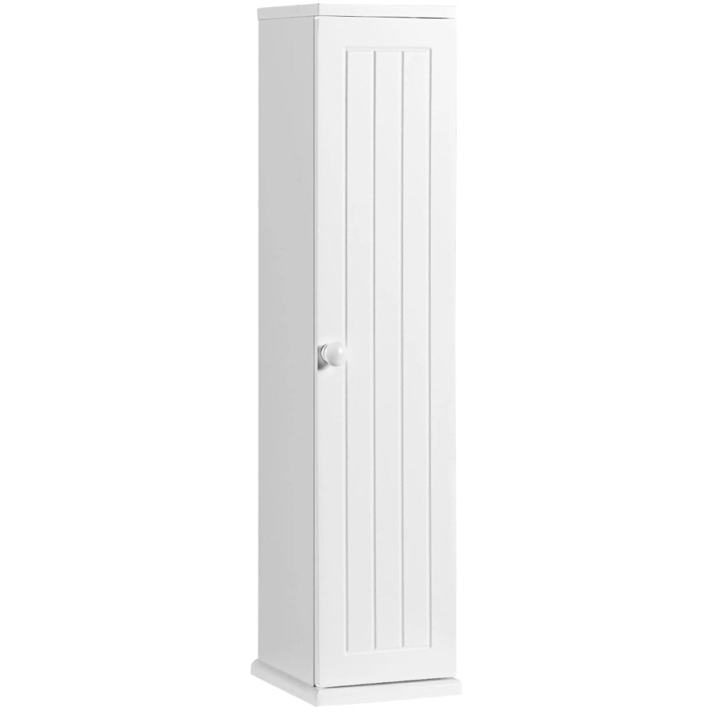 Armadietto porta carta igienica e fazzoletti con mensole smontabili, Armadietto verticale fessura in alto Bianco-Armadietti da bagno