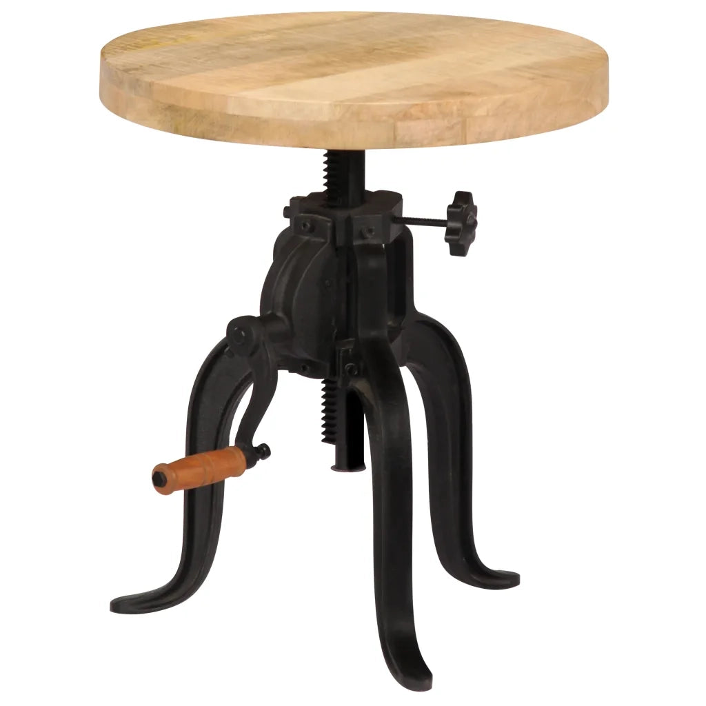 Tavolino 45x(45-62) cm in Legno Massello di Mango e Ghisa 247587