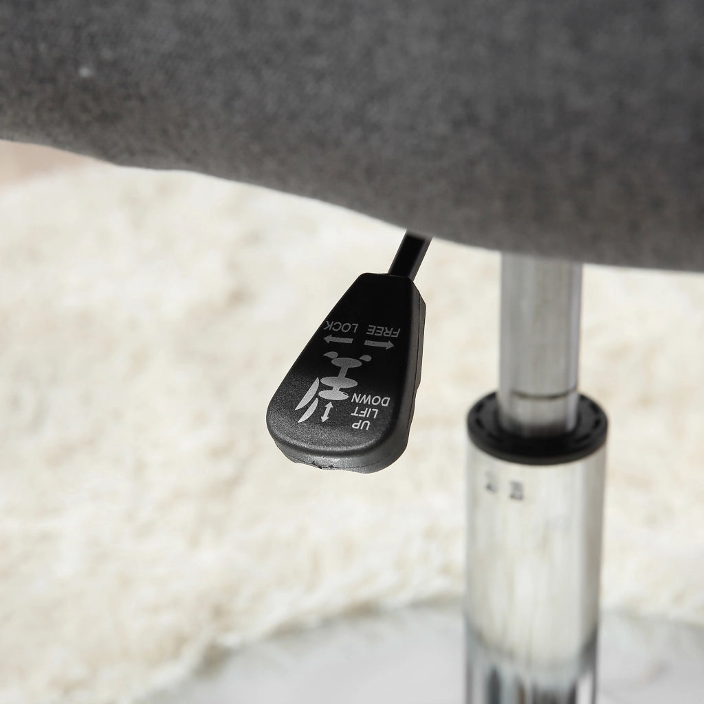 Chaise de bureau girevole e regolabile in altezza con supporto lombare e braccioli in poliestere grigio scuro