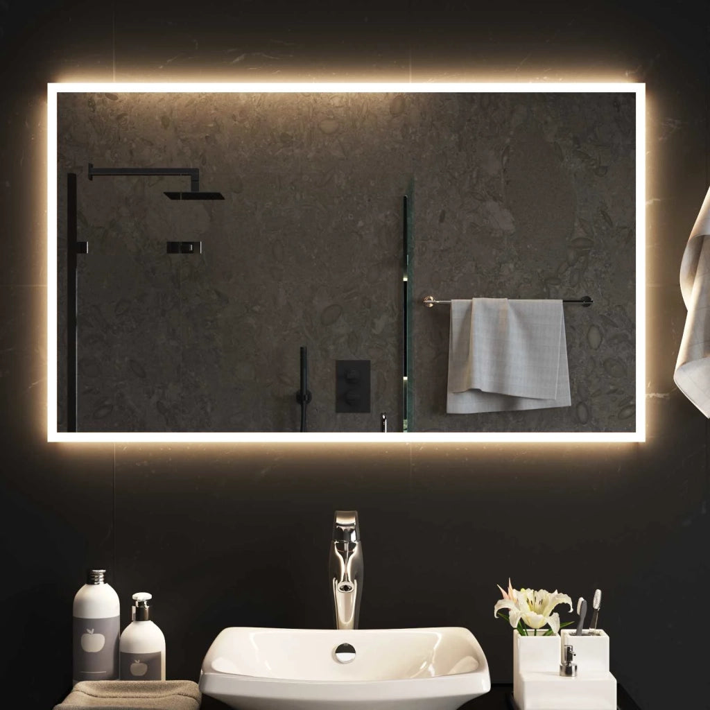Specchio da bagno LED Trasparente 100 x 60 cm vetro temperato 42045824