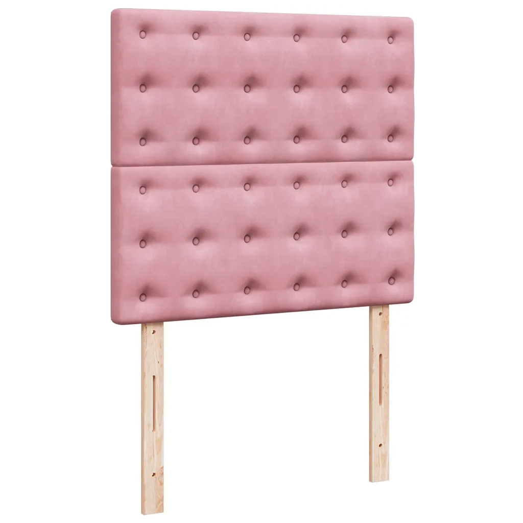 Giroletto a Molle con Materasso Rosa 90x190 cm in Velluto
