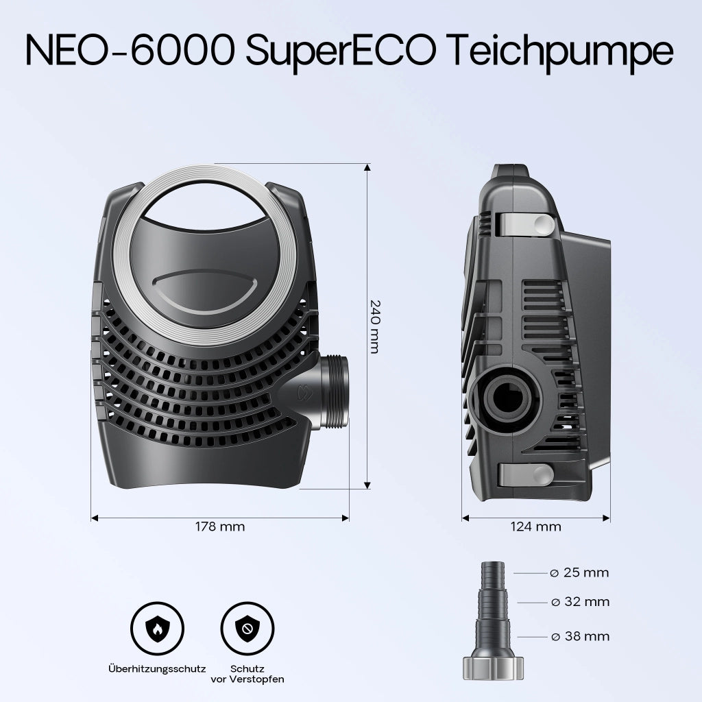 Set filtrante per laghetto CPF-15000 fino a 30000l UVC 18W Pompa NEO6000 Tubo