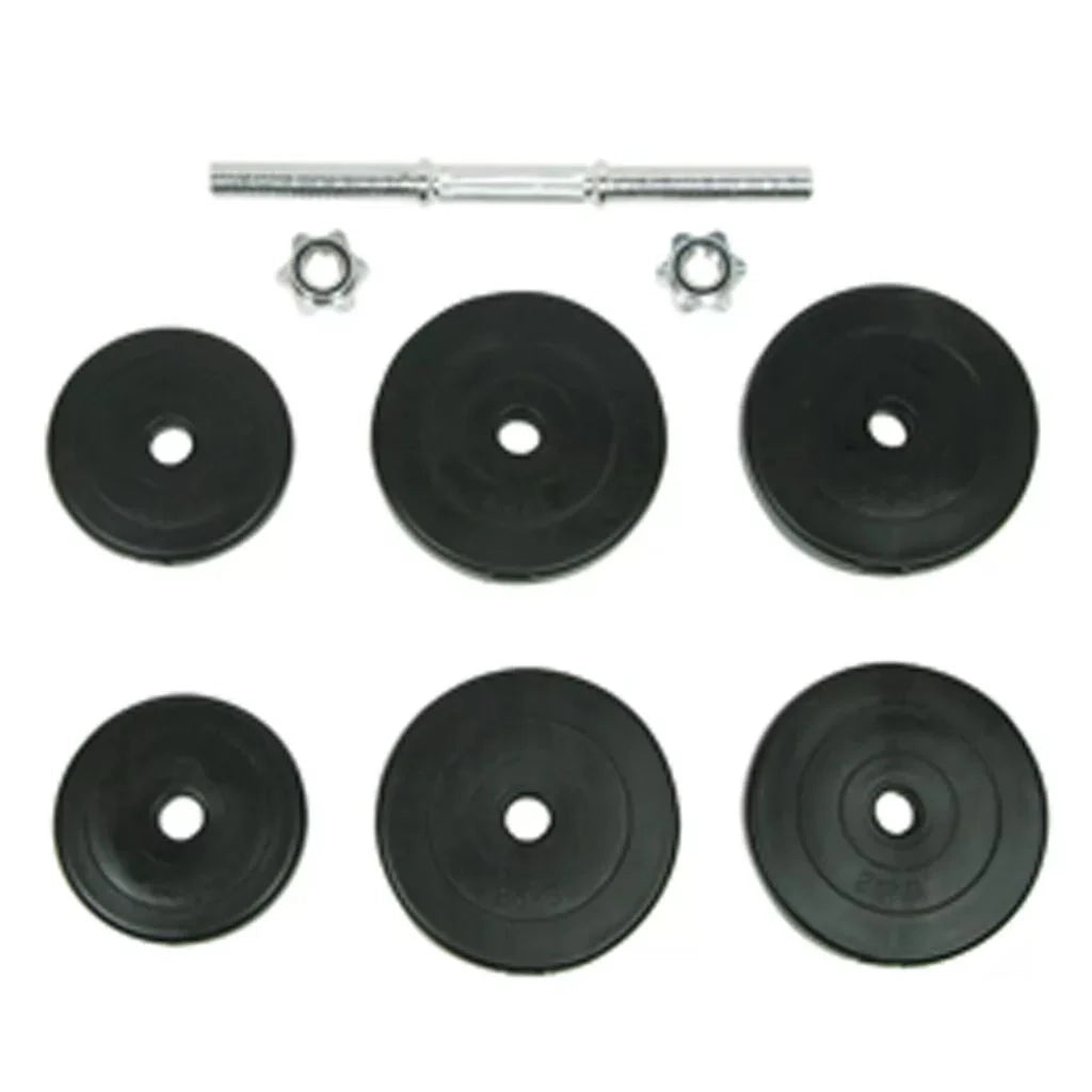 Set di manubri da 15 kg con 6 piastre color sabbia per fitness e bodybuilding nero 02_0000756