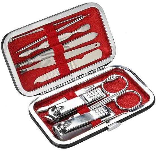 Set di manicure 10 pezzi - Acciaio inossidabile - Progettato con antiscivolo - Trimmer per unghie - Fresa per unghie - Materiale duraturo