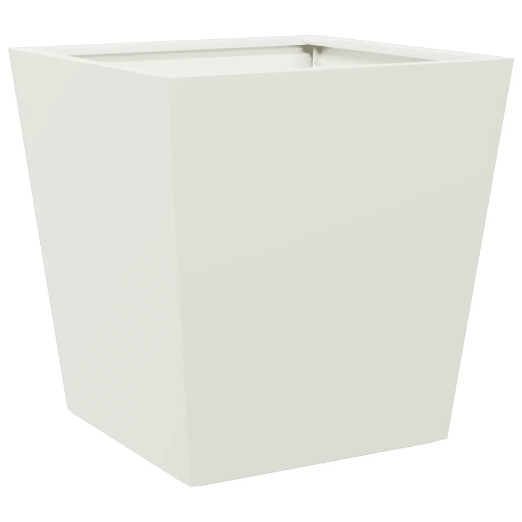 Fioriere da Giardino 2 pz Bianche 40x40x40 cm in Acciaio 851055