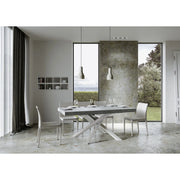 Tavolo allungabile 180/440x90 cm Volantis telaio Bianche - Cemento