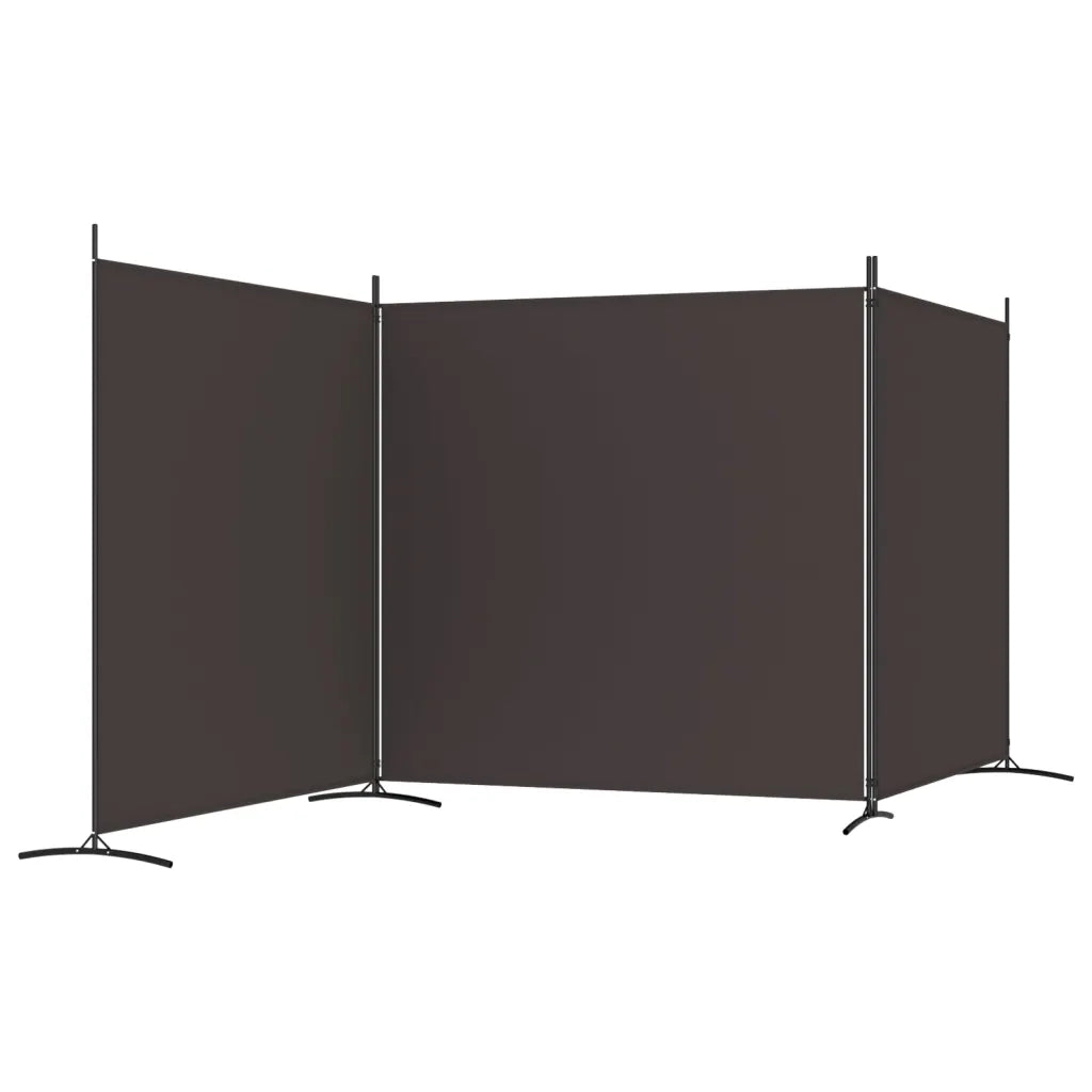 Divisorio a 3 Pannelli Marrone 525x180 cm in Tessuto 350279