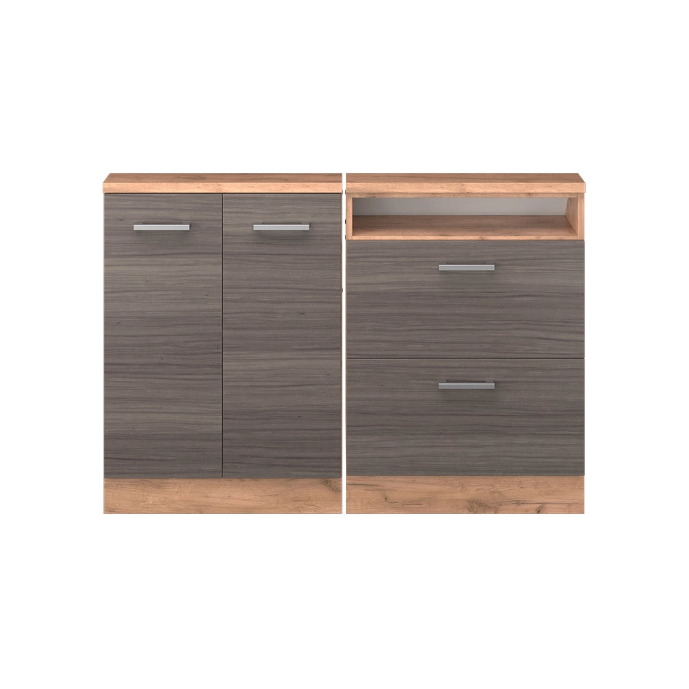 Set di mobili sottotetto Rion Grigio nobile/Rovere dorato Set di 2 Vicco