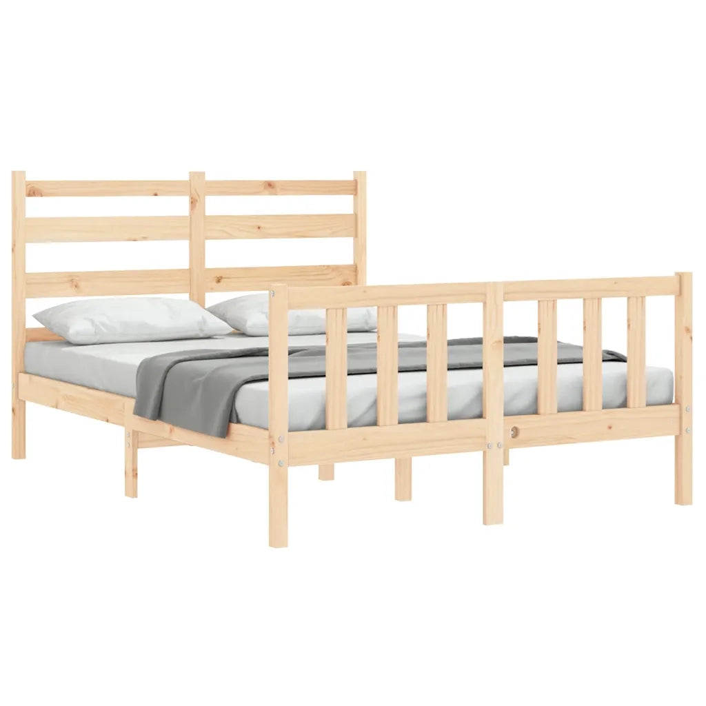 Letto senza Materasso-Struttura Letto 140x190 cm in Legno Massello di Pino 765167