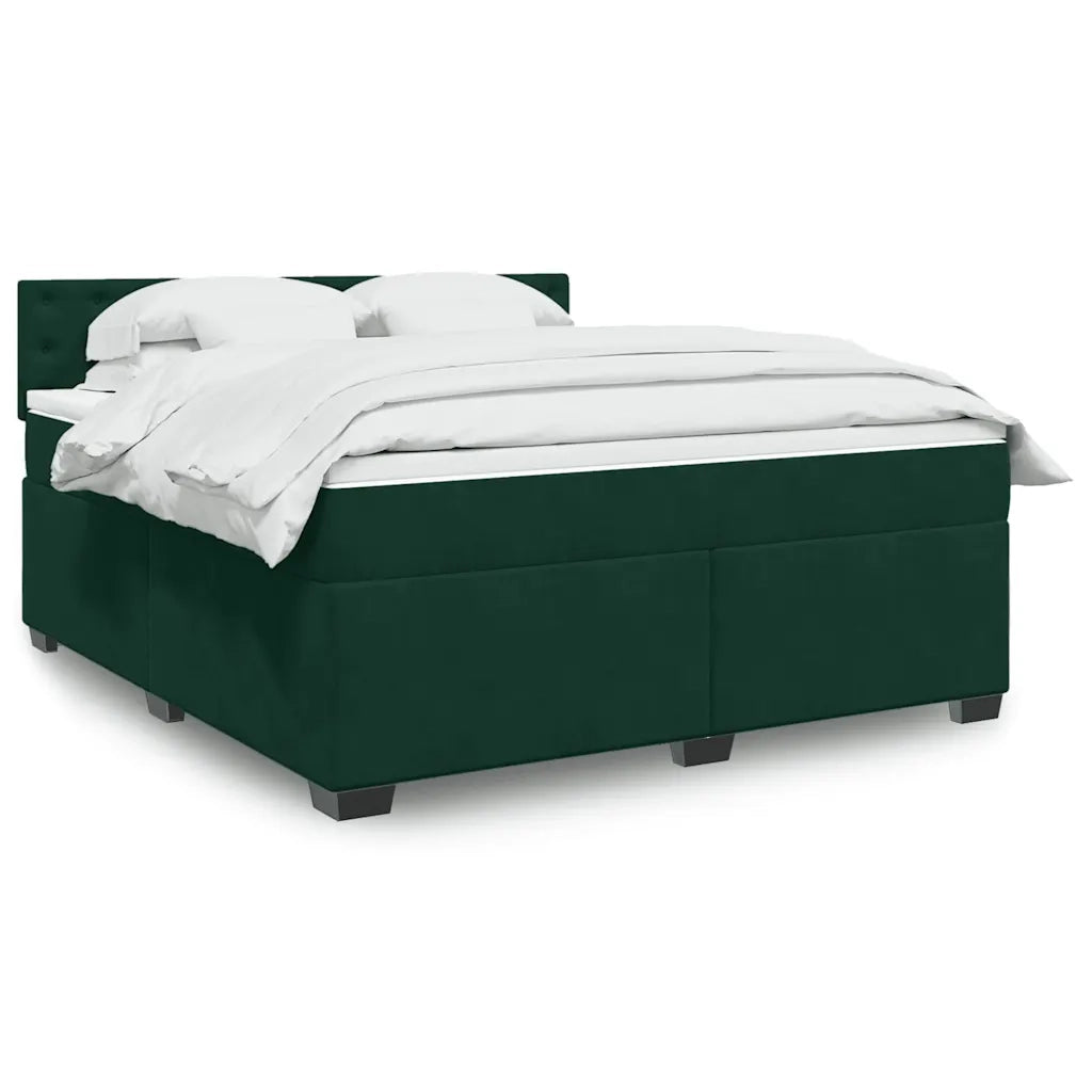 Giroletto a Molle con Materasso Verde Scuro 180x200 cm Velluto 3286393