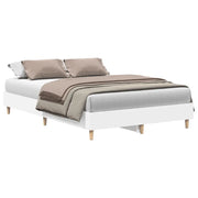 Letto matrimoniale | Letto per adulti | Giroletto senza Materasso Bianco 135x190cm in Legno Multistrato