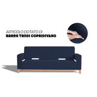 Copridivano Elasticizzato 2 Posti in Poliestere Dahlia Blu Scuro