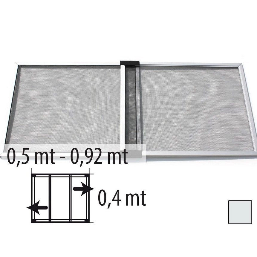 Irs Zanzariera Estensibile Telesio per Finestre Porte con Tapparella Grigio 50-92x40cm