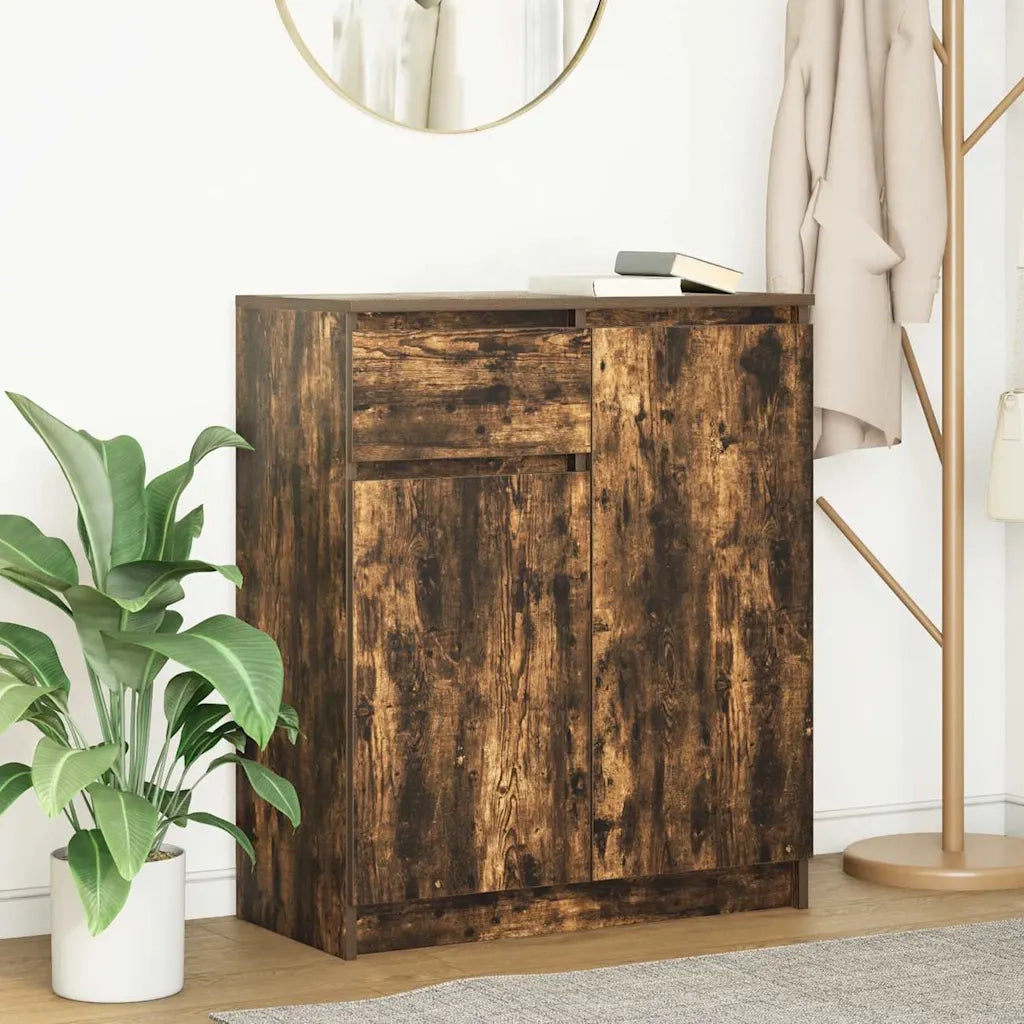 Credenza | Madia | Buffet da pranzo | Armadio da pranzo con Cassetto Rovere Fumo 71x35x84 cm in Truciolato