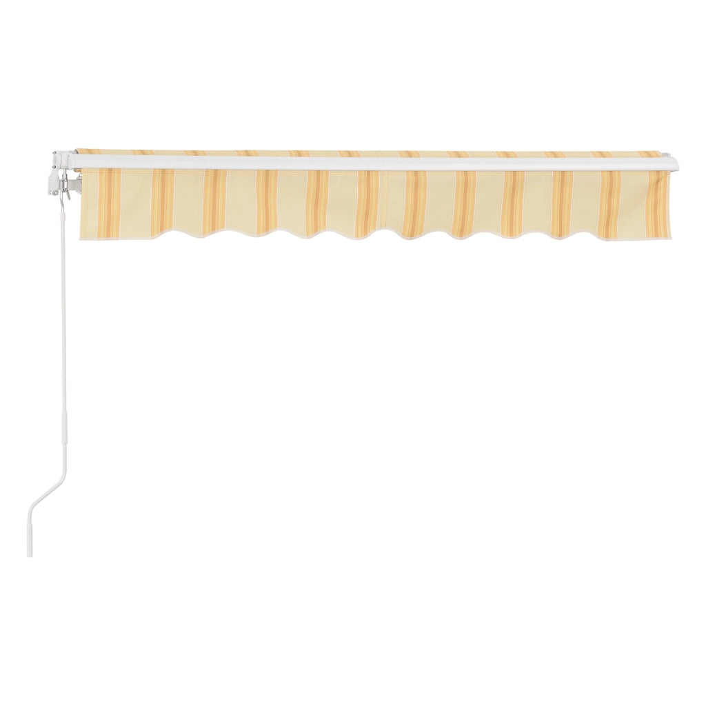 Tenda da Sole a Muro Bitonto con Bracci Estensibili e Manovella 350 x 250 cm (LxP) Giallo/Bianco [en.casa]