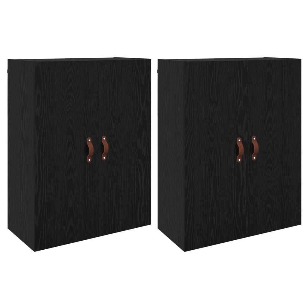 Mobiletto a muro 2 pcs Rovere Nero 69,5 x 34 x 90 cm 3394574