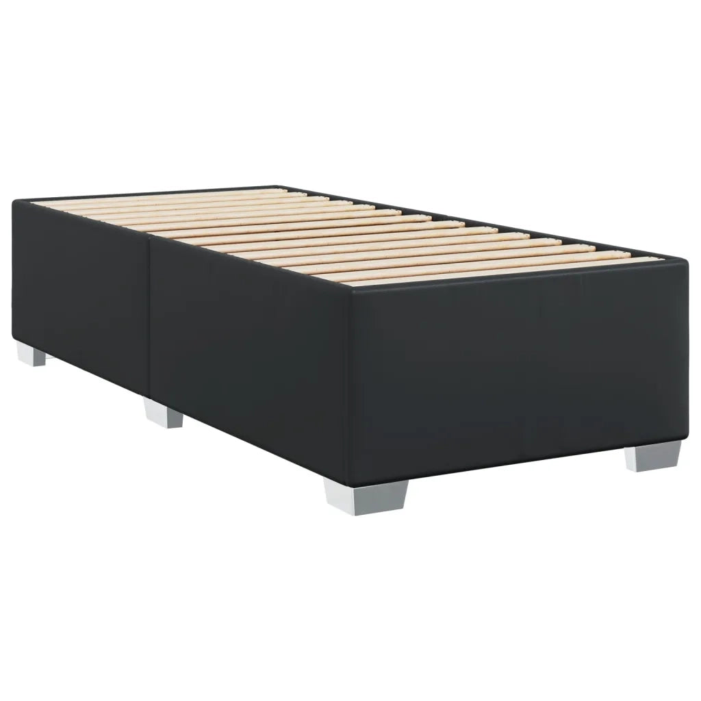 Letto singolo | Letto per adulti | Giroletto Nero 100x200 cm in Similpelle