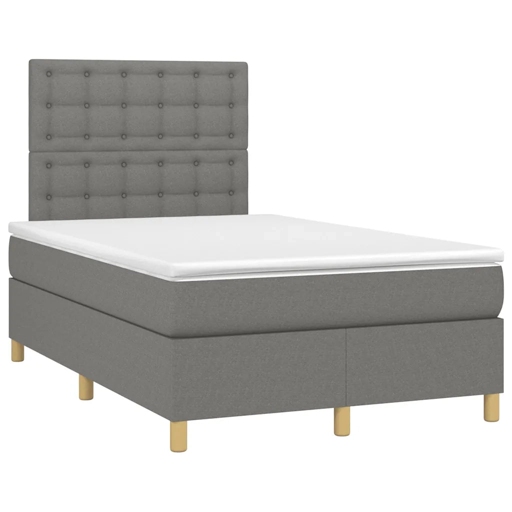 Giroletto a Molle con Materasso Grigio Scuro 120x190cm Tessuto 3269959