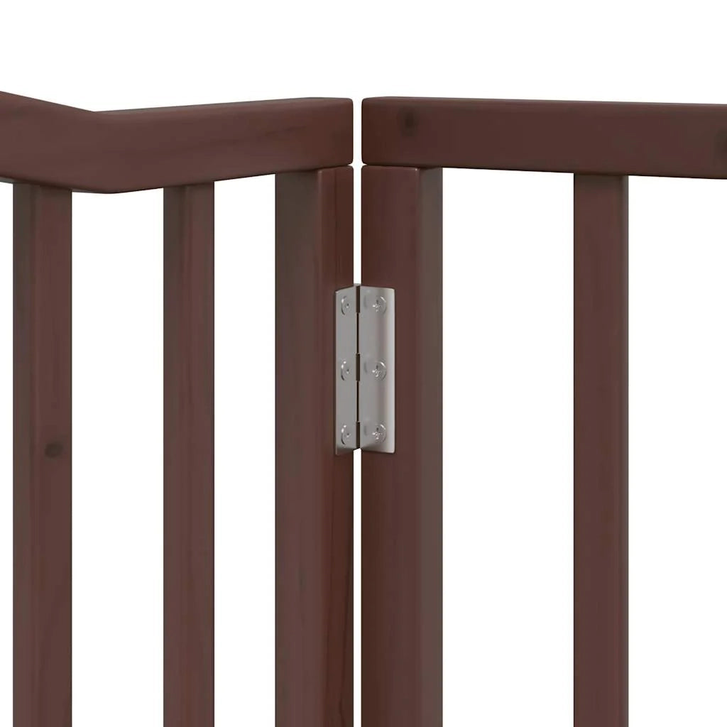Cancelletto di sicurezza per animali domestici porta pieghevole 8 pannelli legno di pioppo marrone 02_0023250