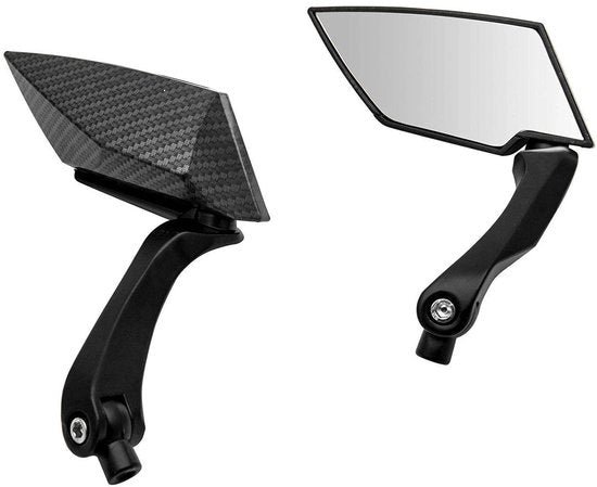 Specchietti laterali 8 mm / 10 mm - Specchietti universali per motocicletta - Regolabili - Stile carbonio - Specchietti in alluminio - Adatti per scooter e moto
