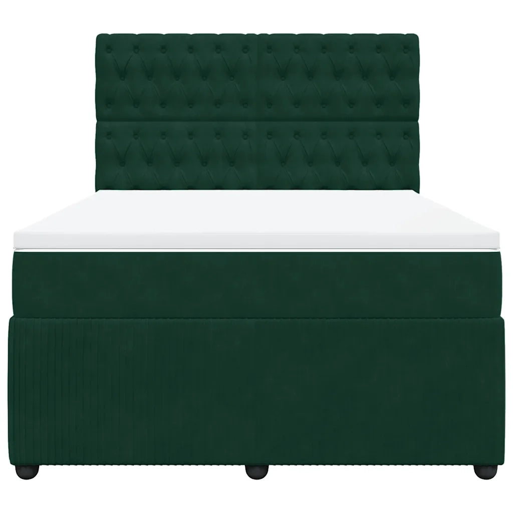 Giroletto a Molle con Materasso Verde Scuro 160x200 cm Velluto 3292391