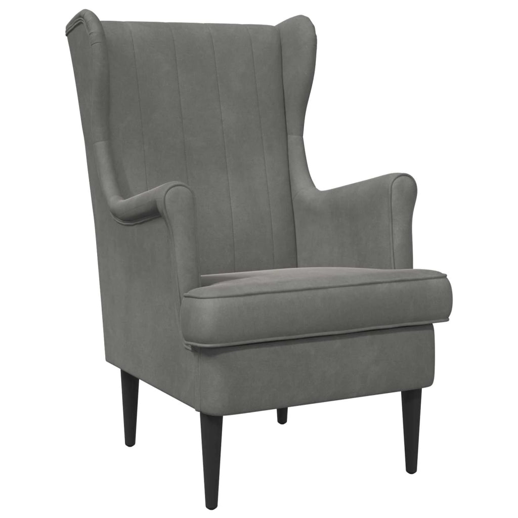 Poltrona-Divano Sedia-Poltroncina Grigio Scuro Velluto 960621