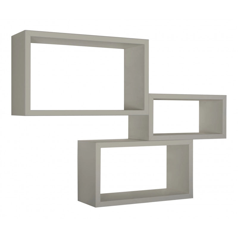 Set di 3 Mensole da Muro, Libreria Sospesa, Libreria Parete, Marrone Talpa, 45x27 p15,5 cm, 40x22 p15,5 cm e 35x17 p15,5 cm - Trittico