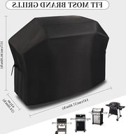 Asciugamano per barbecue impermeabile con cinturino ad aggancio grande formato 147x61x117 CM stoffa Oxford 420D - per barbecue all'aperto grill - resistente al vento resistente ai raggi UV resistente ai graffi - nero