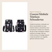 Borsa per Telefono - Borsa a Spalla Femminile - Nylon - Borsa a Tracolla - Borsa per Telefono con Ingresso per Auricolare - Modello Piccolo - Protezione contro i Graffi