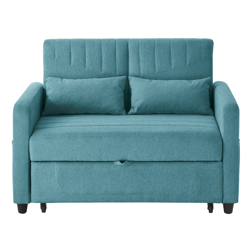 Divano Letto 2 Posti Pieghevole ¨C MINIMAL ¨C Tessuto Cotone Lino, Schienale Regolabile