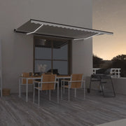Tenda da Sole Retrattile Manuale LED 500x350 cm Crema cod mxl 54696