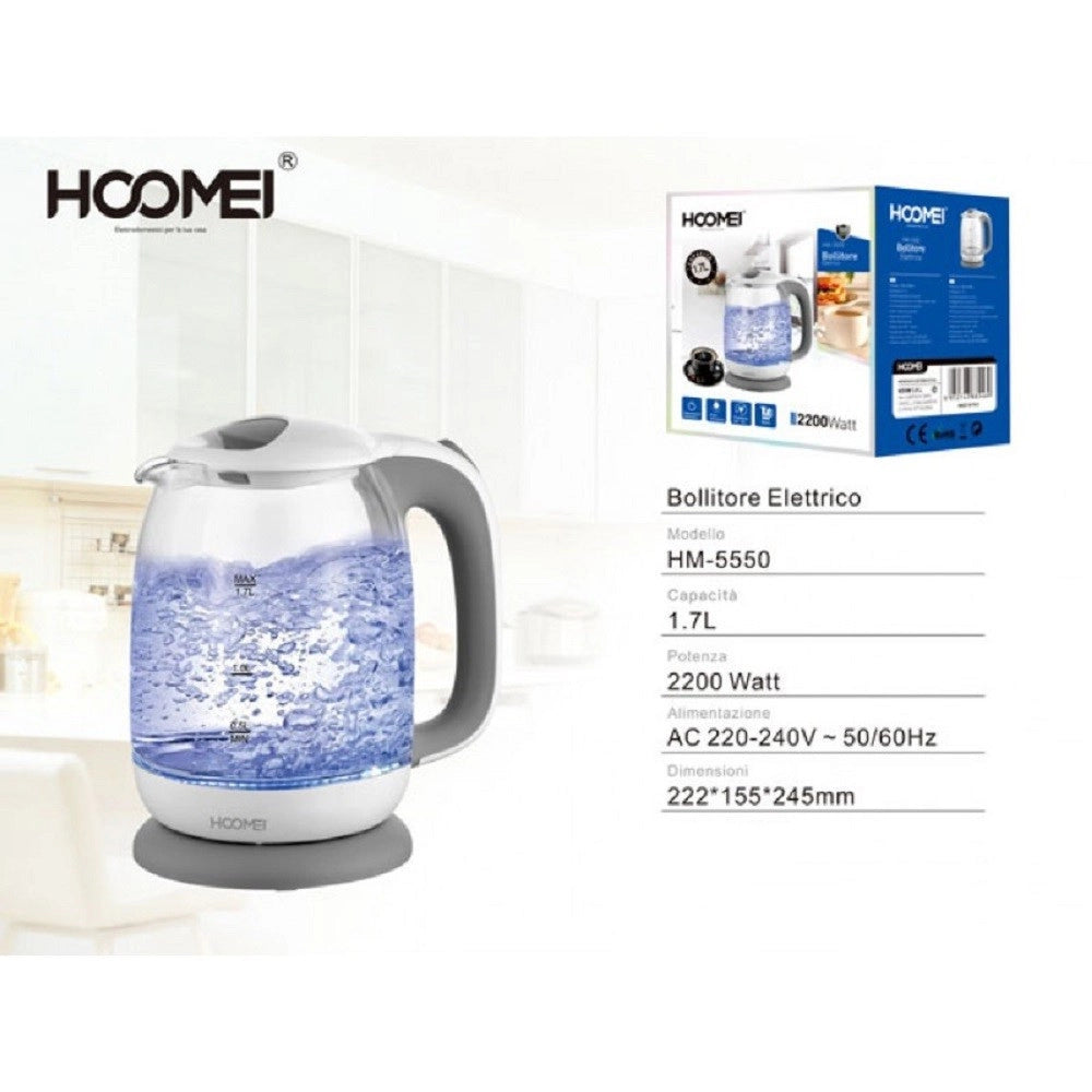 Trade Shop - Bollitore Elettrico 1.7 Litri 2200 Watt Hm-5550 Scalda Acqua Te' Tisane -
