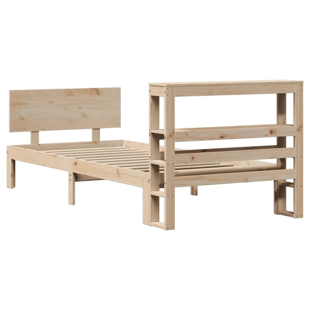 Giroletto con Testiera 90x200 cm in Legno Massello di Pino 3306080