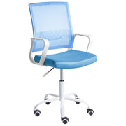 Sedia da ufficio in tessuto a rete blu imbottitura regolabile in altezza girevole da scrivania per computer per ufficio domestico