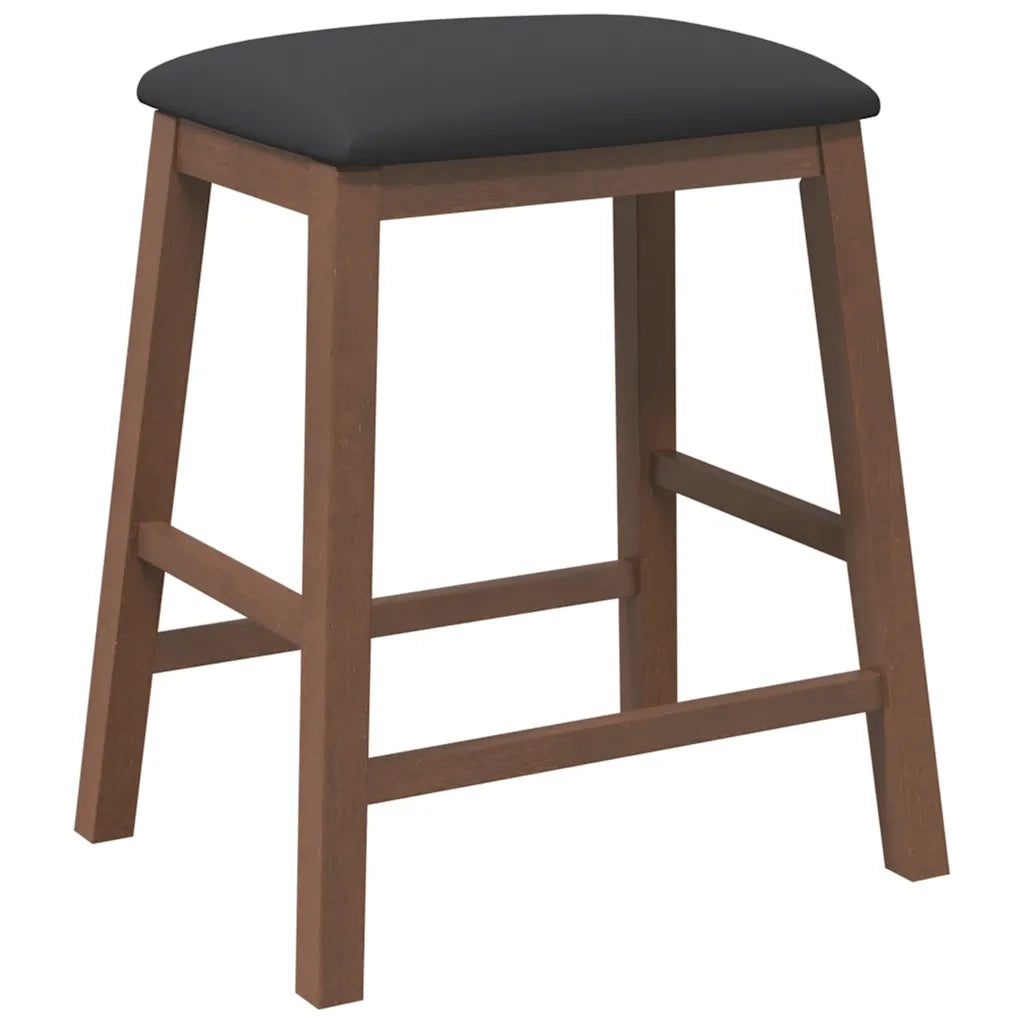Sedie da Bar con Cuscini 2pz Marrone Legno Massello di Hevea 4102577