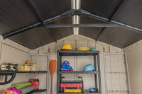 Casetta da Giardino con Mensole 256,5x255x243 cm Keter Factor 8x8 in Polipropilene Rinforzato Beige