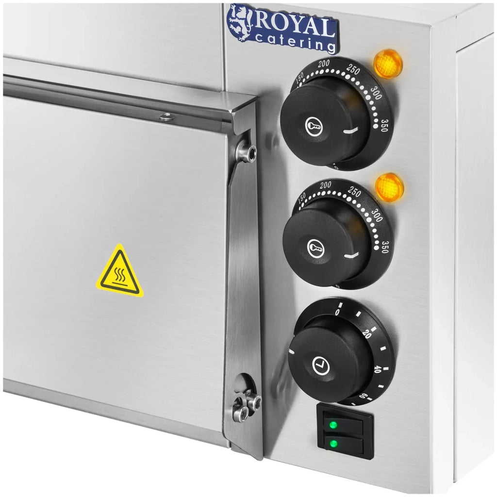 Forno per pizza professionale 1 camera diametro 60 cm porta in vetro acciaio inox vetro argentato 14_0009066
