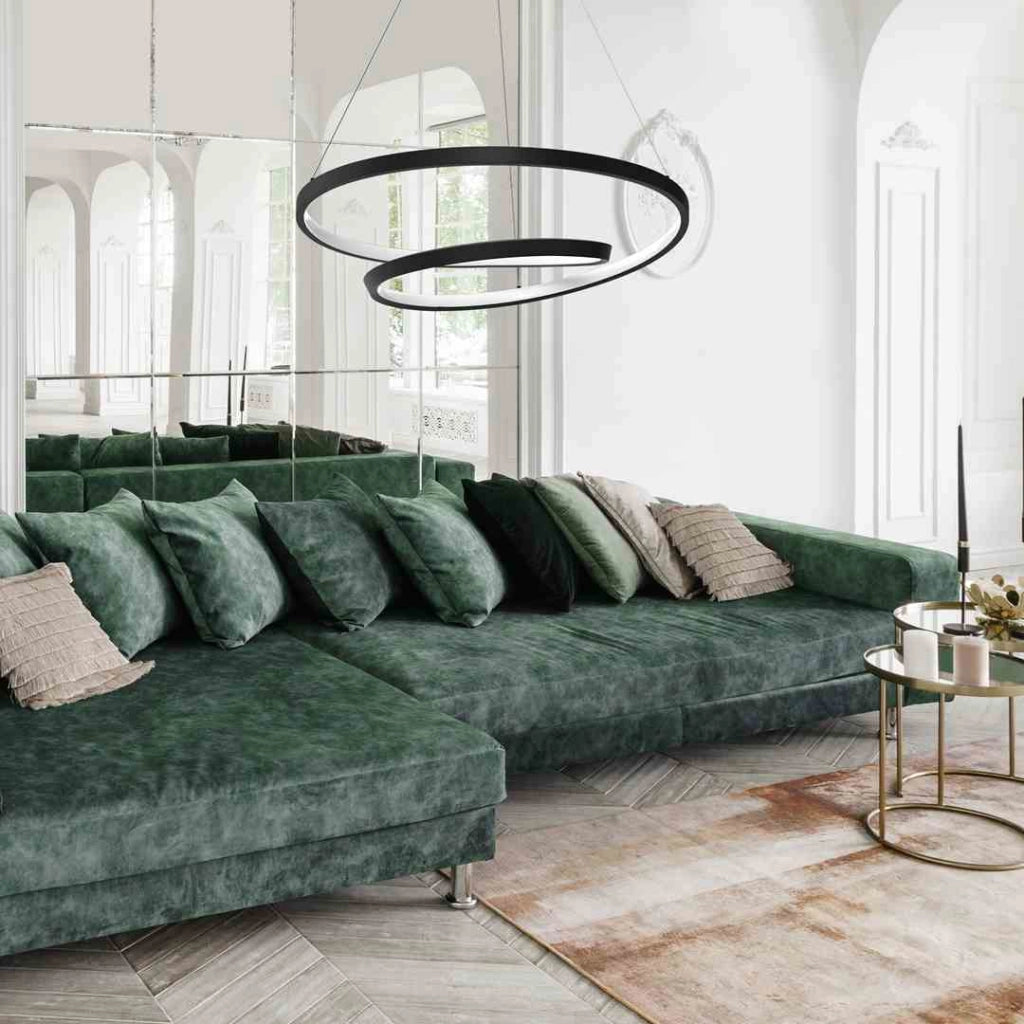 Lampada a sospensione LED nera 48W Ø50 Milagro Lucero