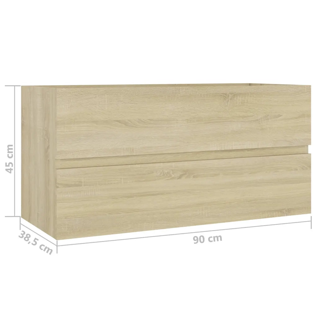 Mobile Lavabo Rovere Sonoma 90x38,5x45 cm in Legno Multistrato 804758