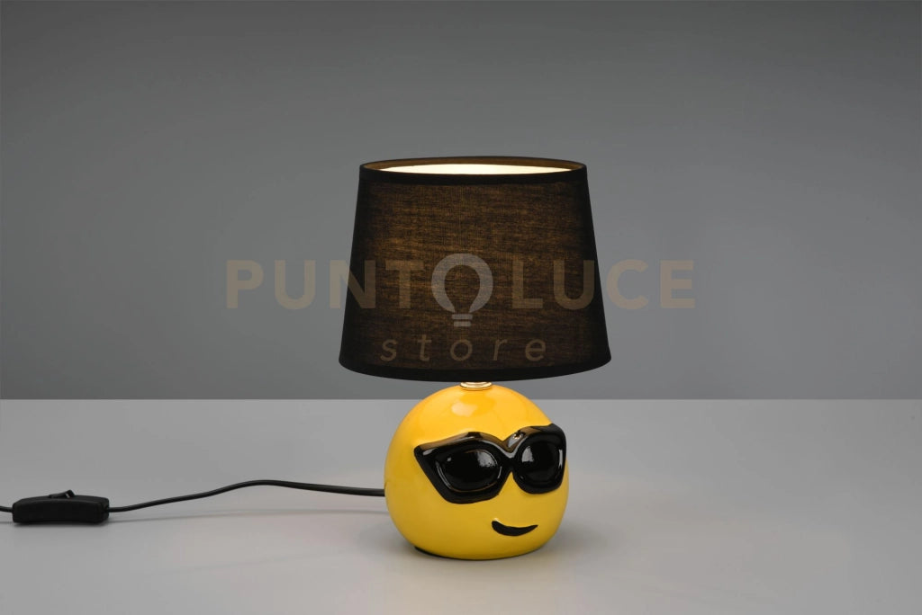 Lampada COOLIO  in ceramica smile occhiali da sole con paralume nero R51201002