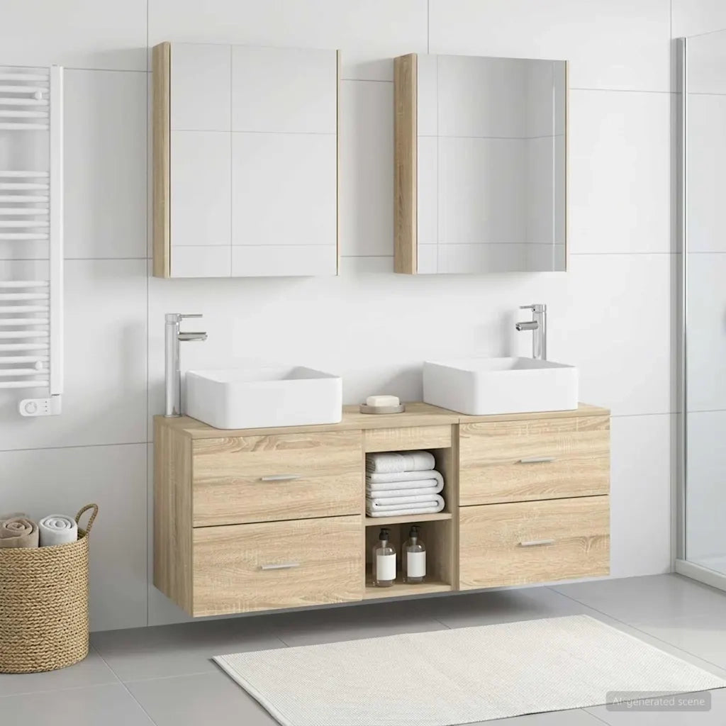 Set di mobili per il bagno 5 pcs Rovere Sonoma 3406769