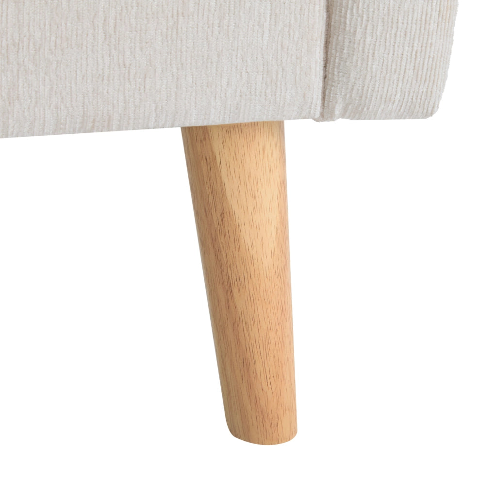 Divano 2 posti 162x74x77 cm in ciniglia beige con cuscini HOMVRA
