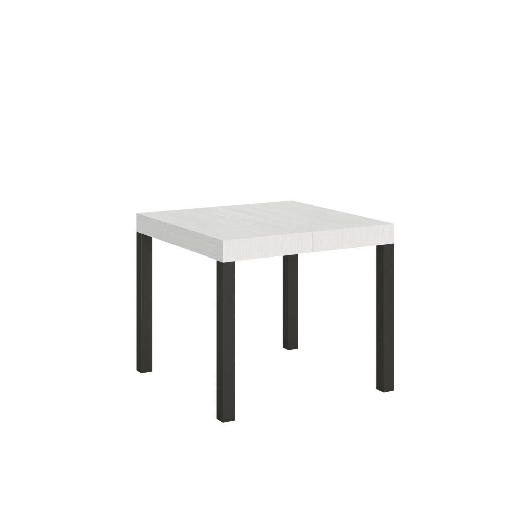 Tavolo allungabile 90x90/246 cm Every Bianco Frassino telaio Antracite