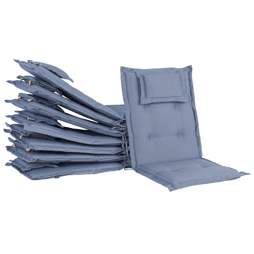 Cuscini di ricambio per sedie da esterno Set di 8 cuscini con imbottitura spessa in tessuto blu resistente ai raggi UV